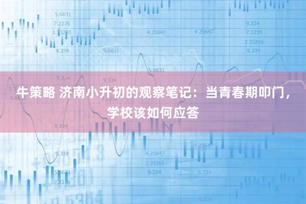 牛策略 济南小升初的观察笔记：当青春期叩门，学校该如何应答